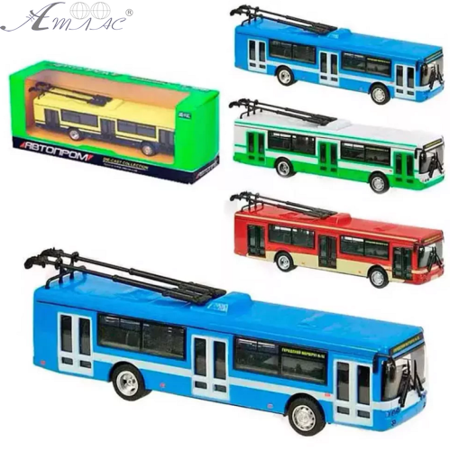 Модель Автопром Тролейбус металевий інерційний  6407