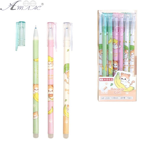 Ручка  Пиши-Стирай Banana cat 0,38 мм Синяя   MP-2339