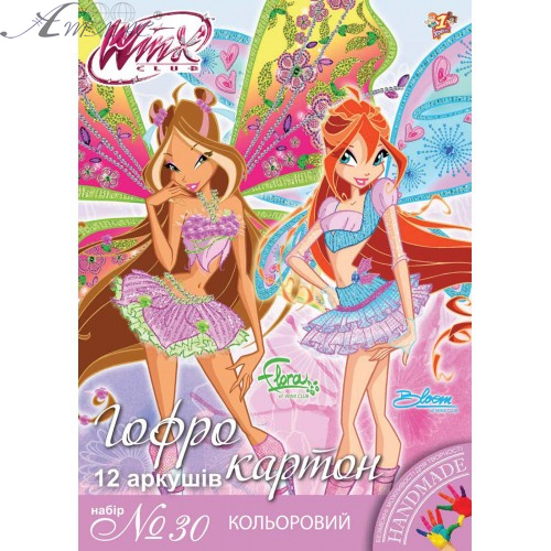 Картон кольоровий 1В набір № 30 гофрований А4 12 кольорів  950178, 950790 фото 2