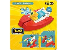 Іграшка Конструктор Qman Пожежний катер 3в1 32 деталі  2107-5