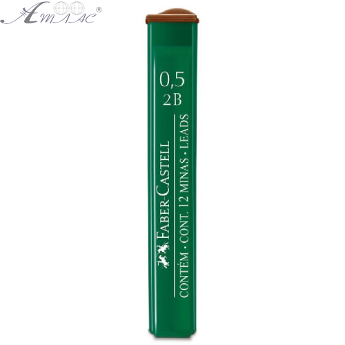 Грифель для механічних олівців Faber-Castell 0,5 мм 2В 12 шт 9125-2B-05 Грифель для механічних олівців Faber-Castell 0,5 мм 2В 12 шт 9125-2B-05