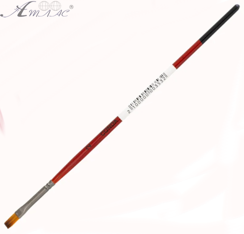 Пензлик синтетичний плоский Conda Favorite № 2, коричнево-чорна ручка 19,5 см А10168