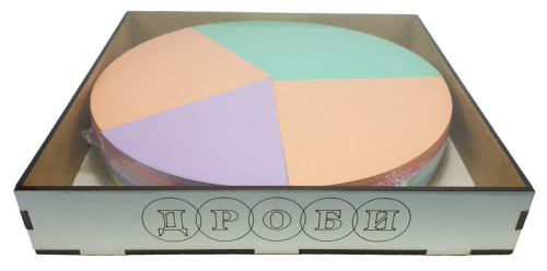 Дроби учебные от 1 до 6 частей d = 20 см ЦВЕТНЫЕ на магнитах из фанеры AS-7108, О-00015 фото 3