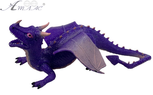 Іграшка Силіконова тягнучка Дракон великий Фіолетовий 22см  14604