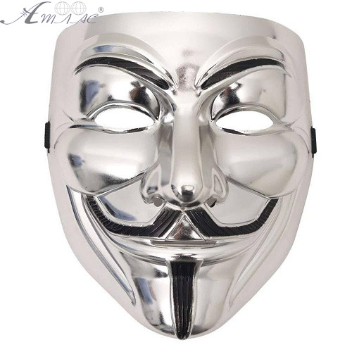 Іграшка Маска Гая Фокса, Анонімус Срібна з вусиками  08346