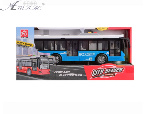 Іграшка Автобус CITY SERIES Синій двері відкриваються світло звук 28 см RJ5503 Іграшка Автобус CITY SERIES Синій двері відкриваються світло звук 28 см RJ5503