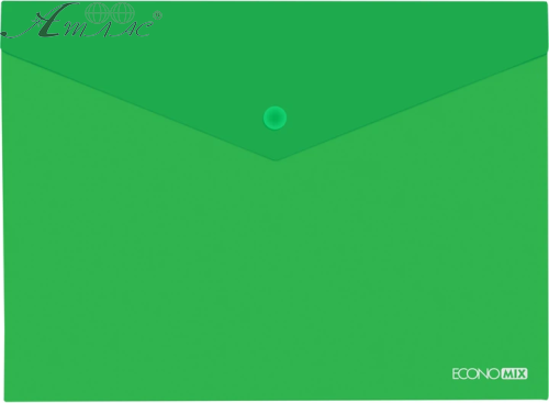 Папка на кнопке В5 Economix зеленая фактура глянец 180мкм  E31302-04