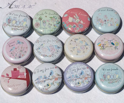 Шкатулка металлическая круглая серия Птицы 6,5 см М192