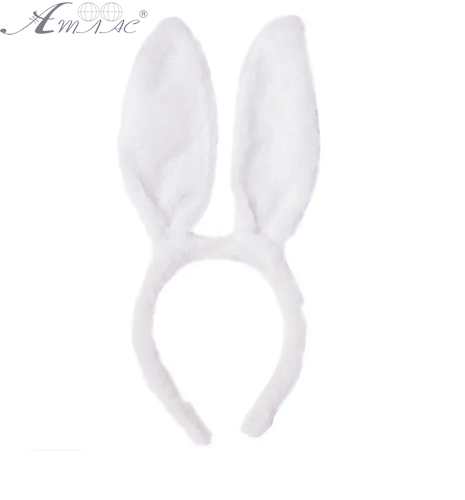 Іграшки Обруч Вушки Зайчики хутряні 28см білі  06762 фото 2