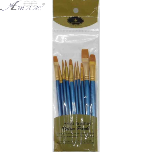 Набір синтетичних пензлів 10 шт Artist Brushs плоскі та круглі 21201-10 фото 2 Набір синтетичних пензлів 10 шт Artist Brushs плоскі та круглі 21201-10 фото 2