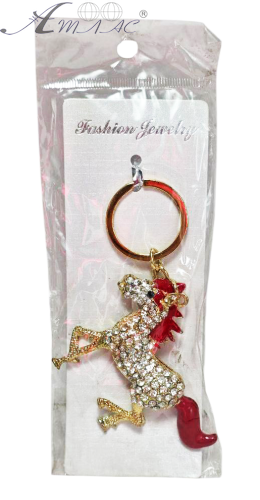 Брелок Лошадь 26 год лошади! металл с камнями красная грива  11136 