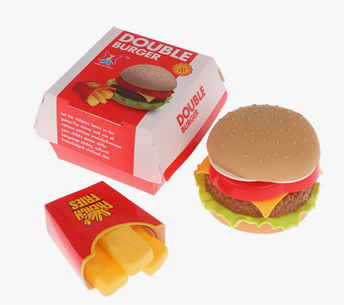 Игрушка Пирамида пластиковая Гамбургер чизбургер 10 х 10 см  XJ326Y-115