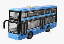 Іграшка Автобус Shuttle Bus Синій 2х поверховий двері світло звук 28 см  WY912В