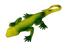 Іграшка Силіконова тягнучка Ящірка середня жовто - зелена  06921