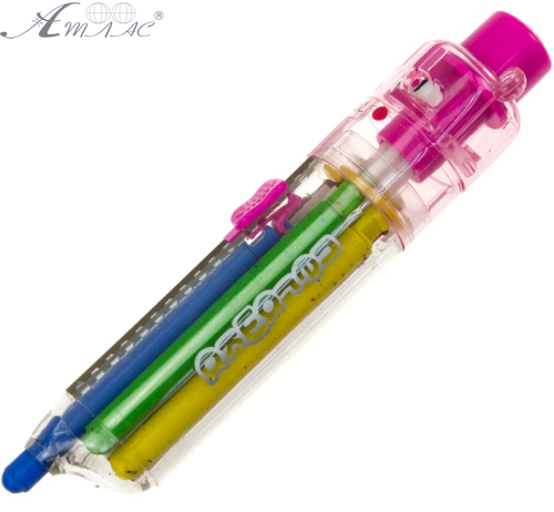 Мелки восковые Пегашка  6 в 1 цветов в механическом карандаше  04082