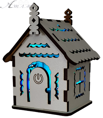 Будиночок з підсвічуванням № 4/2 світло - Повільне трикольорове перемикання, сенсорний вимикач, МДФ AS-5504, Е-005 фото 2 Будиночок з підсвічуванням № 4/2 світло - Повільне трикольорове перемикання, сенсорний вимикач, МДФ AS-5504, Е-005 фото 2