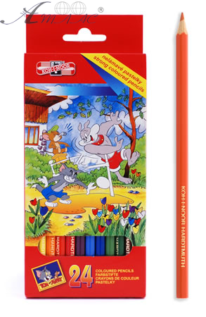Олівці кольорові Koh-i-Noor Том і Джері 24 кольорів 3654 Олівці кольорові Koh-i-Noor Том і Джері 24 кольорів 3654