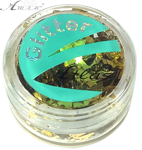 Блестки (Глиттер) большие Атлас 1 гр - Золото рваное AS-2408