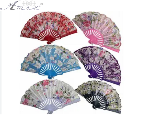 Іграшка Віяло ручний складаний з тканини колір мікс 23 см  02064