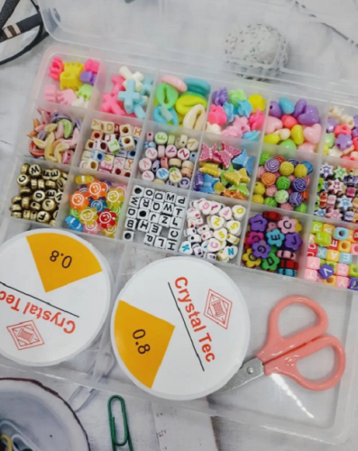 Игрушка Бисер набор с ножницами и леской 0,8 в коробке  0276