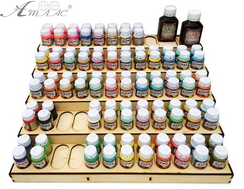 Підставка під фарбу Акрил 20 мл  57 + 2 шт з Фанери AS-4289