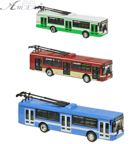 Модель Автопром Троллейбус металлический инерционный 6407  фото 2