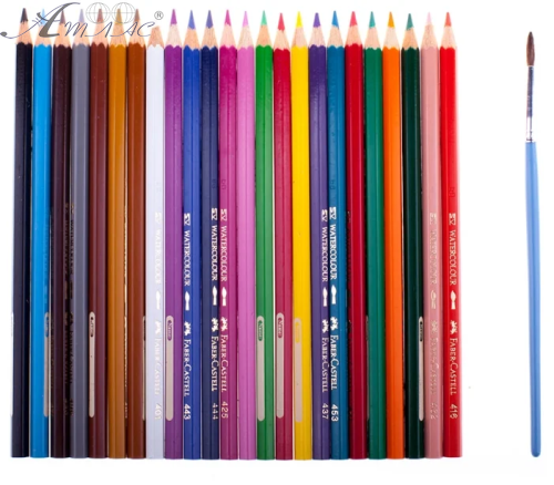 Олівці акварельні кольорові Faber Castell 24 кольори шестигранні  114425 фото 2