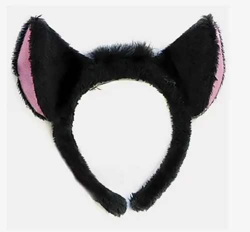 Игрушки Обруч Ушки Кошки с хвостом 18 см черные  04289