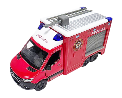 Машинка Kinsmart Mersedes-Benz Sprinter Firefighter пожарная будка  KT5478W-2