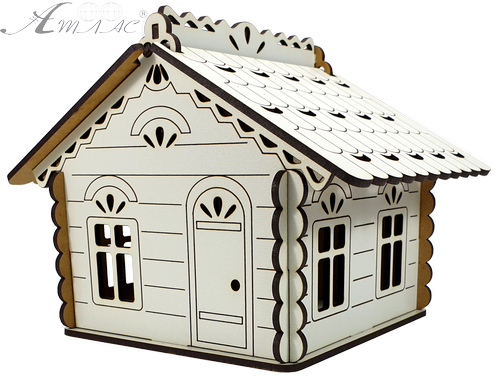 Будинок №  2 скринька з дахом, що відкривається, з МДФ 14 х 13 х 14 см AS-6238, М-2075