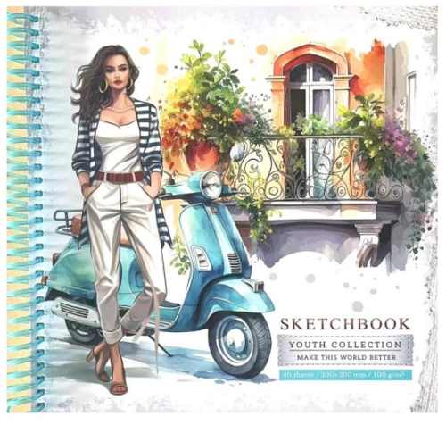 Блокнот Скетчбук Bourgeois 200 х 200  Спираль 40 листов  9661