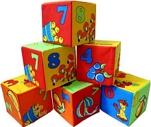 Іграшка М'яка Кубики 6 шт Цифри, Розумна іграшка, бавовна 2003