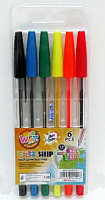 Ручка шариковая набор 6 цветов 607, 21210-10, 014215