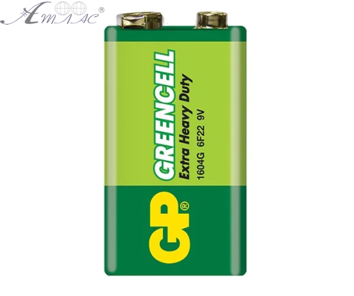 Батарейка КРОНА 1604 GP Greencel 9V сольова 1шт до 07,2027р  04667