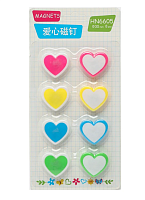 Магніти 30мм 6шт кольорові Серця 921453