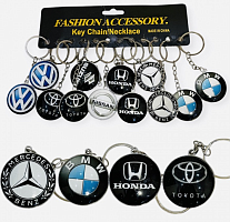 Брелок Марки авто круглий мікс 3,6 см  25-2-652