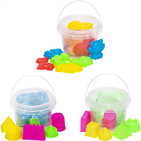 Песок Кинетический в ведре + 5 пасочек цвета микс 300гр  88817