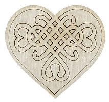 Фігурка фанерна - Серце з мотузковим малюнком 6 х 5,5 см AS-4739, В-0285