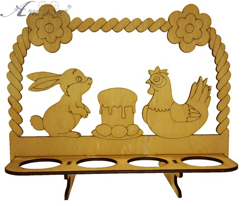 Сувенир "Пасхальная подставка с ручкой" на 8 яиц 25 х 20 см AS-4203, В-0299