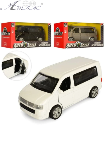 Машинка Автосвіт Volkswagen Transporter T5 Білий 12см  AS-1869