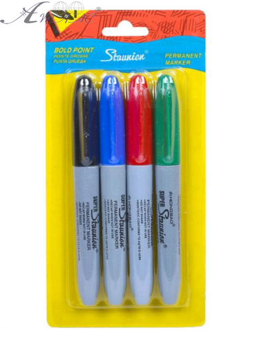 Маркер перманентный НАБОР 4 цвета  99000-4