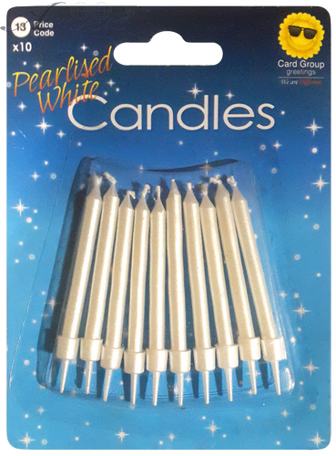 Свечи набор 10 шт. свечек, серебряные в блистере 0257