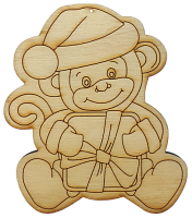 Фігурка фанерна - Мавпа з подарунком В-0104