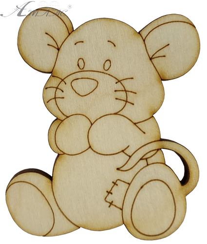 Фигурка фанерная - Мышонок № 2 с латкой 57 х 65 мм с магнитом AS-4826, В-0384 Фигурка фанерная - Мышонок № 2 с латкой 57 х 65 мм с магнитом AS-4826, В-0384