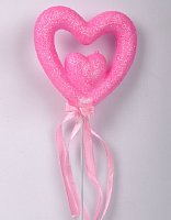 Декор Топпер Сердце с атласными лентами 22 см  17271