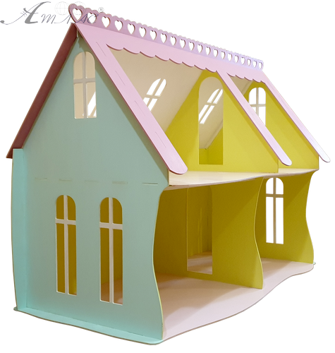 Будиночок № 6 ( 2 поверхи, 4 кімнати ) - Фарбована фанера - 101 х 55 х 78 см AS-4283, BF-006 фото 2 Будиночок № 6 ( 2 поверхи, 4 кімнати ) - Фарбована фанера - 101 х 55 х 78 см AS-4283, BF-006 фото 2