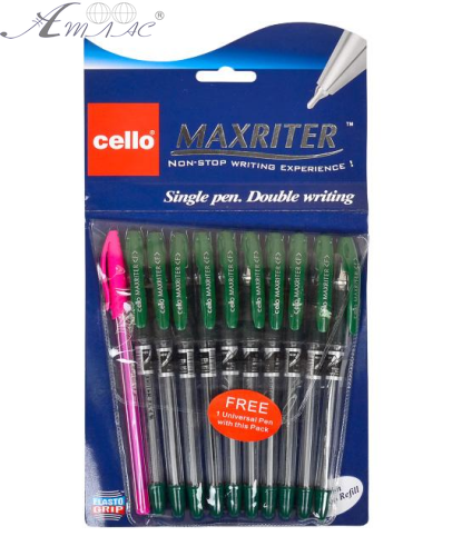 Ручка шариковая Cello Maxrіter Зеленая 727-BL фото 2 Ручка шариковая Cello Maxrіter Зеленая 727-BL фото 2