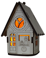 Домик с подсветкой № 11/3 свет - Желтая мерцающая свеча, сенсорный выключатель, МДФ AS-5519, Е-020