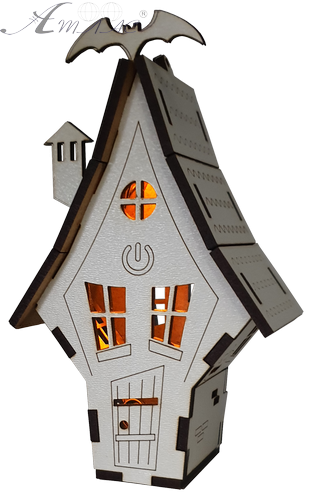 Домик с подсветкой № 17/2 свет - Медленное трехцветное переключение, сенсорный выключатель, МДФ AS-5527, Е-026 фото 3