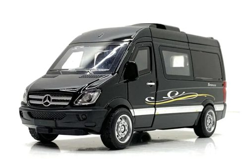 Машинка АвтоЕксперт Mercedes-Benz Sprinter Черний двери свет звук 14 см  Т1788